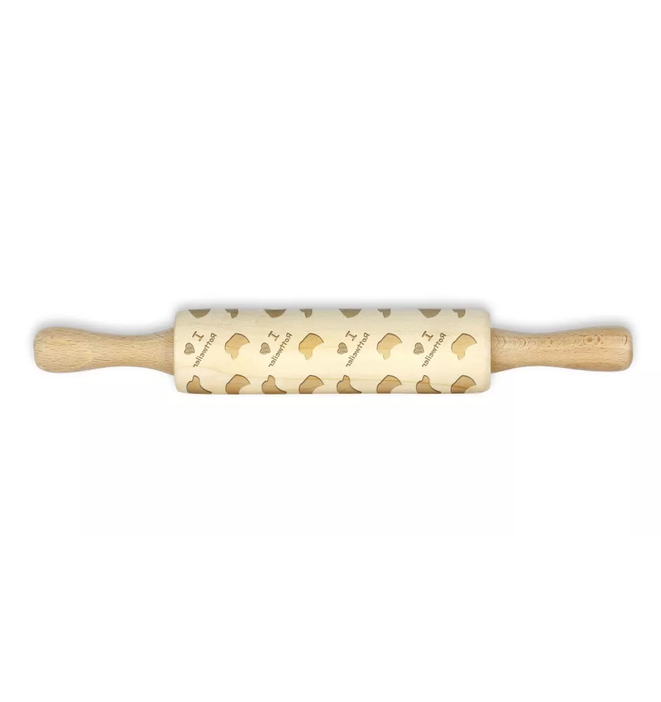 Rottweiler, Rott, Rottie - small rolling pin with a dog pattern, a rolling pin for children's dough, decorating ceramic clay by Art-Dog brand
