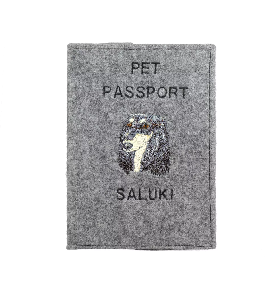 Saluki, Persian Greyhound, Arabian hound, Gazelle hound - Dog passport case, document case, gift for the traveller from the Art-Dog brand