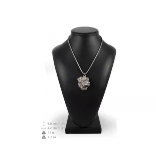 Rottweiler, Bouvier allemand II - un collier avec un chien, un pendentif de chien sur une chaîne en argent, un bijou unique de la marque Art-Dog