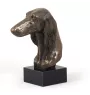 Saluki, Persischer Windhund - Hundestatue, Büste auf Steinsockel, Skulptur, Trophäe für Hundeausstellung der Marke Art-Dog