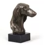 Saluki, Persischer Windhund - Hundestatue, Büste auf Steinsockel, Skulptur, Trophäe für Hundeausstellung der Marke Art-Dog