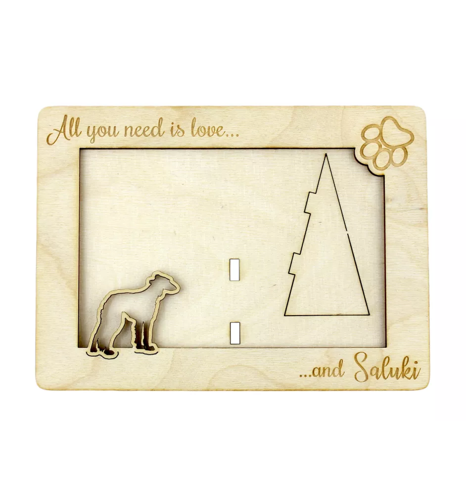 Saluki, Persian Greyhound, Arabian hound, Gazelle hound - Photo frame, engraved wooden frame, a lovely gadget for the dog lover by Art-Dog