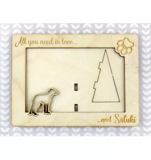 Saluki, Persian Greyhound, Arabian hound, Gazelle hound - Photo frame, engraved wooden frame, a lovely gadget for the dog lover by Art-Dog