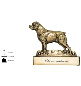 Rottweiler - Haustürschild mit Hund, Messingschild mit Namen, personalisiertes Türschild mit Markennamen Art-Dog