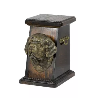 St. Bernard, Saint Bernard, Alpine Mastiff, Bernhardiner - urn for dog ashes, elegant urn with a statue, commemorative urn with a bust of a dog by Art-Dog brand