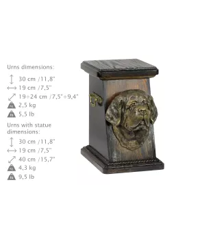 St. Bernard, Saint Bernard, Alpine Mastiff, Bernhardiner - urn for dog ashes, elegant urn with a statue, commemorative urn with a bust of a dog by Art-Dog brand