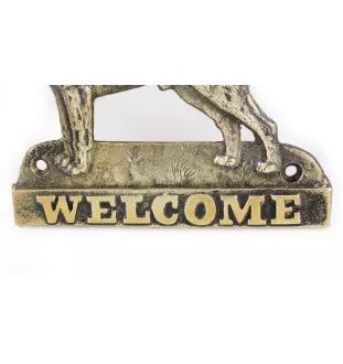 Rottweiler - Türschild mit Hund, messingfarbenes Willkommensschild, einzigartiges Schild mit der Aufschrift Welcome von der Marke Art-Dog