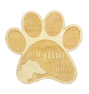 Saluki, Persischer Windhund - Tasse Untersetzer, graviert Untersetzer mit Hund, Geschenk für Hundeliebhaber von Art-Dog Marke