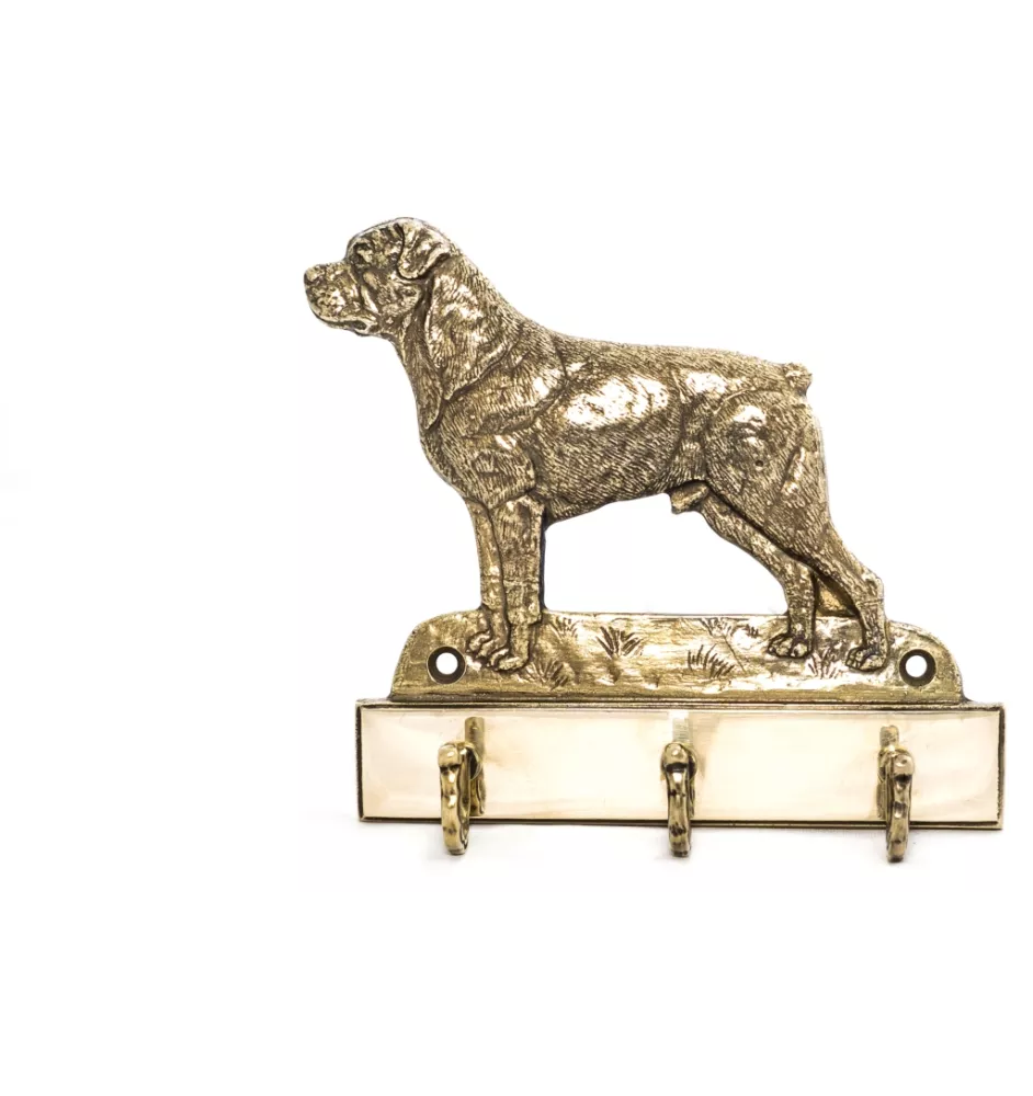 Rottweiler - Schlüsselhalter mit Hund, Messinggriff für Hundezubehör, elegante Dekoration für den Flur der Marke Art-Dog