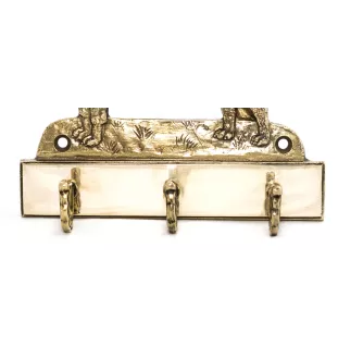 Rottweiler, Rott, Rottie - key holder with a dog, brass handle for dog accessories, an elegant decoration for the hallway from the Art-Dog brand.