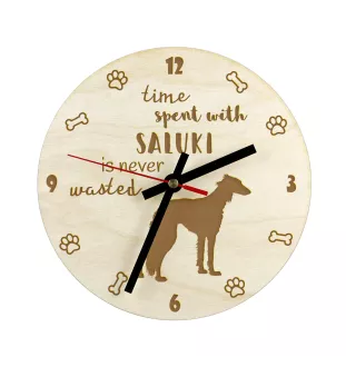 Saluki, Lévrier persan - horloge avec chien, horloge en bois avec gravure, horloge personnalisée par Art-Dog