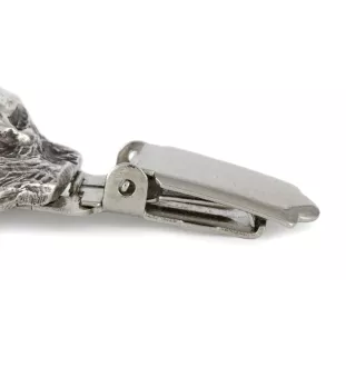 Rottweiler, Rott, Rottie - brooch with a clip, holder for a start number, silver-plated dog show pin from the Art-Dog brand