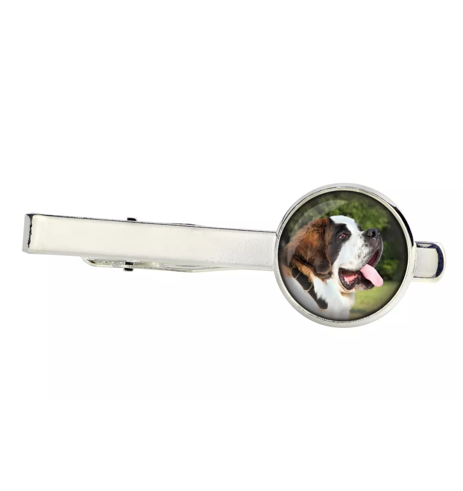 St. Bernard, Saint Bernard, Alpine Mastiff, Bernhardiner - tie clip, ornament, jewelry for an evening outfit by Art-Dog