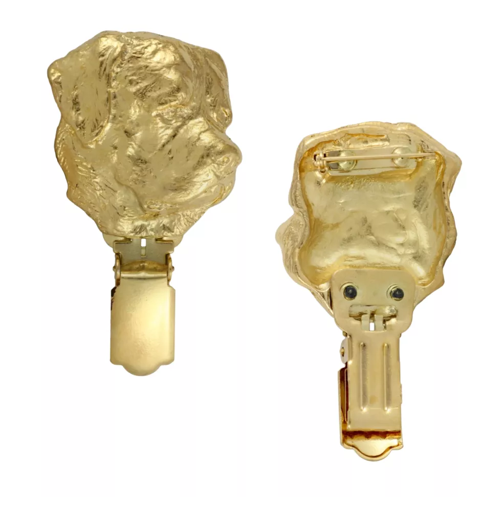 Rottweiler, Bouvier allemand - broche avec pince, support doré pour numéro de départ, cadeau pour exposition de chiens de la marque Art-Dog