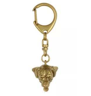 Rottweiler - Schlüsselanhänger und Halskette mit Hund in einer Box, vergoldetes Produkt von hoher Qualität, Marke Art-Dog