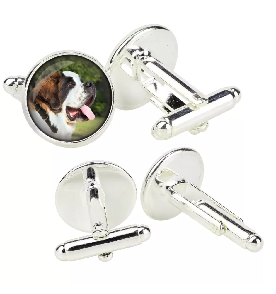 St. Bernhardshund, Bernhardiner - Manschettenknöpfe in einer Schachtel, handgefertigter Schmuck, Produkt der Marke Art-Dog