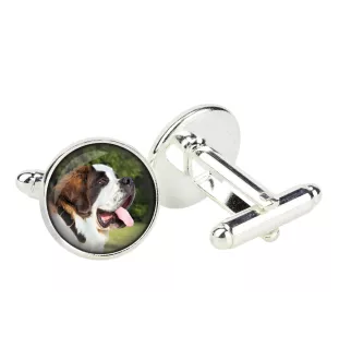 Saint-bernard, Chien Du Mont Saint-Bernard - Boutons de manchette dans une boîte, bijoux faits à la main, produit de la marque Art-Dog