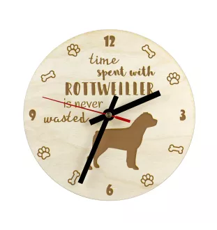 Rottweiler, Bouvier allemand - horloge avec chien, horloge en bois, horloge murale pour les amoureux des chiens, horloge de bureau et étagère, Art-Dog