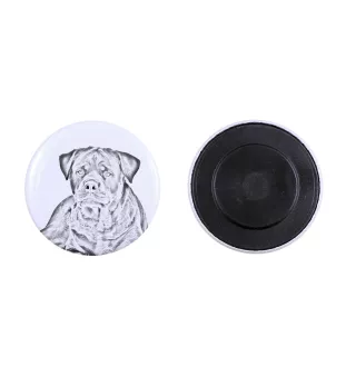 Rottweiler Magnet mit einem Hundepfotenabdruck, außergewöhnlich leicht, starker Magnet, handgefertigtes Produkt der Marke Art-Dog