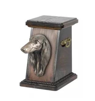 Saluki, Persian Greyhound, Arabian hound, Gazelle hound - urn for dog ashes, elegant urn with a statue, commemorative urn with a bust of a dog by Art-Dog brand