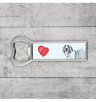 St. Bernard, Saint Bernard, Alpine Mastiff, Bernhardiner - bottle opener with a dog, personalized fridge opener, unique gift for a man by Art-Dog brand
