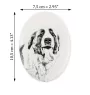 St. Bernhardshund, Bernhardiner - Gedenktafel mit einem Foto eines Hundes, Grabplatte mit Druck, personalisierte ovale Platte der Marke Art-Dog