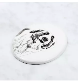 Saint-bernard, Chien Du Mont Saint-Bernard - une plaque commémorative avec une photo de chien, une plaque funéraire avec une impression, une plaque ovale personnalisée de la marque Art-Dog