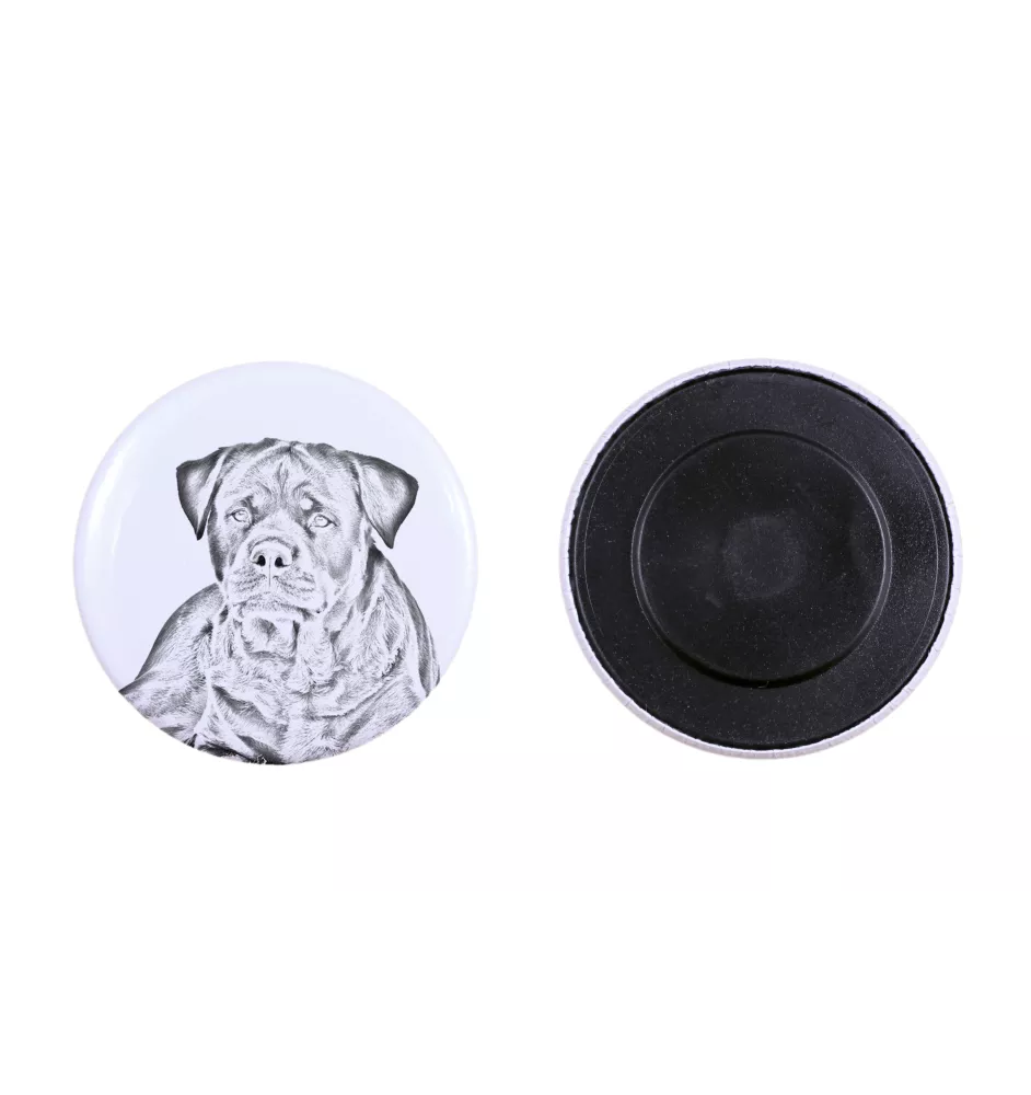 Rottweiler, Bouvier allemand - aimant avec un œil de chien, exceptionnellement léger, aimant puissant, produit fabriqué à la main par la marque Art-Dog