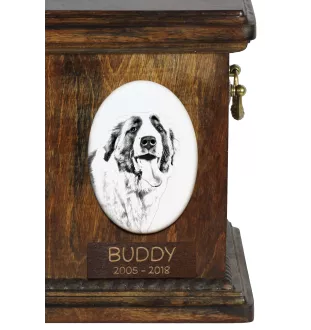 St. Bernard, Saint Bernard, Alpine Mastiff, Bernhardiner - commemorative plaque with a photo of a dog, tombstone with a print, personalized oval plaque from the Art-Dog brand