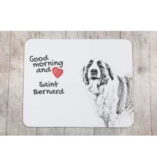 St. Bernhardshund, Bernhardiner - Mauspad mit Druck, personalisiertes Mauspad mit Hund, einzigartiges Gadget für Büroangestellte von Art-Dog.