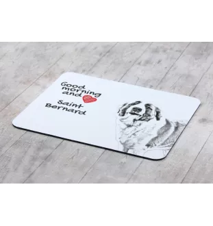 St. Bernhardshund, Bernhardiner - Mauspad mit Druck, personalisiertes Mauspad mit Hund, einzigartiges Gadget für Büroangestellte von Art-Dog.