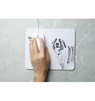 Saint-bernard, Chien Du Mont Saint-Bernard - tapis de souris personnalisé avec impression, tapis de souris personnalisé avec chien, accessoire unique pour employé de bureau de la marque Art-Dog