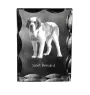 St. Bernard, Saint Bernard, Alpine Mastiff, Bernhardiner - crystal with a picture of a dog, glass statuette with a picture, unique frame with a picture from Art-Dog brand