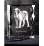 St. Bernard, Saint Bernard, Alpine Mastiff, Bernhardiner - crystal with a picture of a dog, glass statuette with a picture, unique frame with a picture from Art-Dog brand