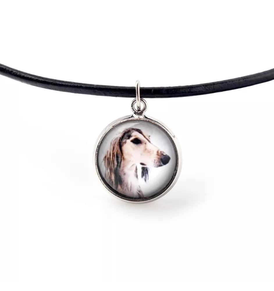 Saluki, Lévrier persan - collier pendentif avec votre photo, fait main, bijoux de la marque Art-Dog