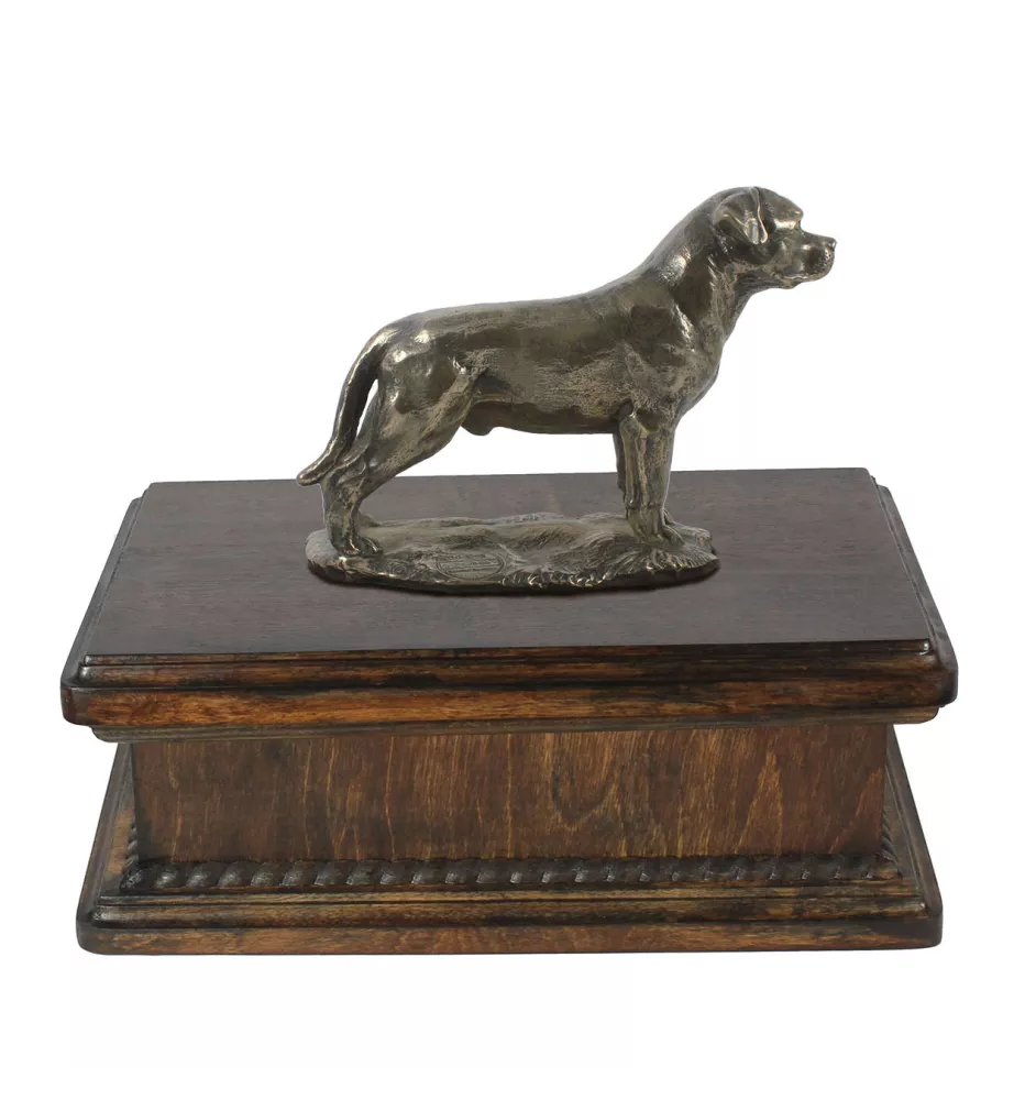 Rottweiler, Bouvier allemand II - urne pour cendres de chien, urne classique avec une statuette, urne élégante avec un chien de la marque Art-Dog