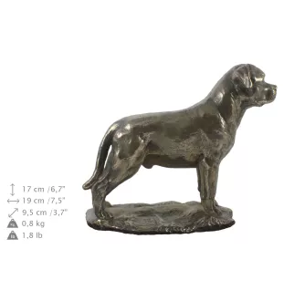 Rottweiler, Rott, Rottie II - urn for dog ashes, classic urn with a statuette, elegant urn with a dog by Art-Dog brand