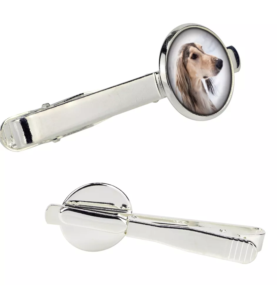Saluki, Lévrier persan - pince à cravate dans une boîte, cravate élégante, bijoux personnalisés de la marque Art-Dog