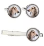 Saluki, Lévrier persan - Boutons de manchette et cravate avec votre photo, accessoire de costume, bijoux pour hommes de la marque Art-Dog.