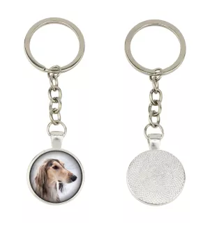 Saluki, Lévrier persan - porte-clés dans une boîte, photo personnelle, porte-clés de la marque Art-Dog