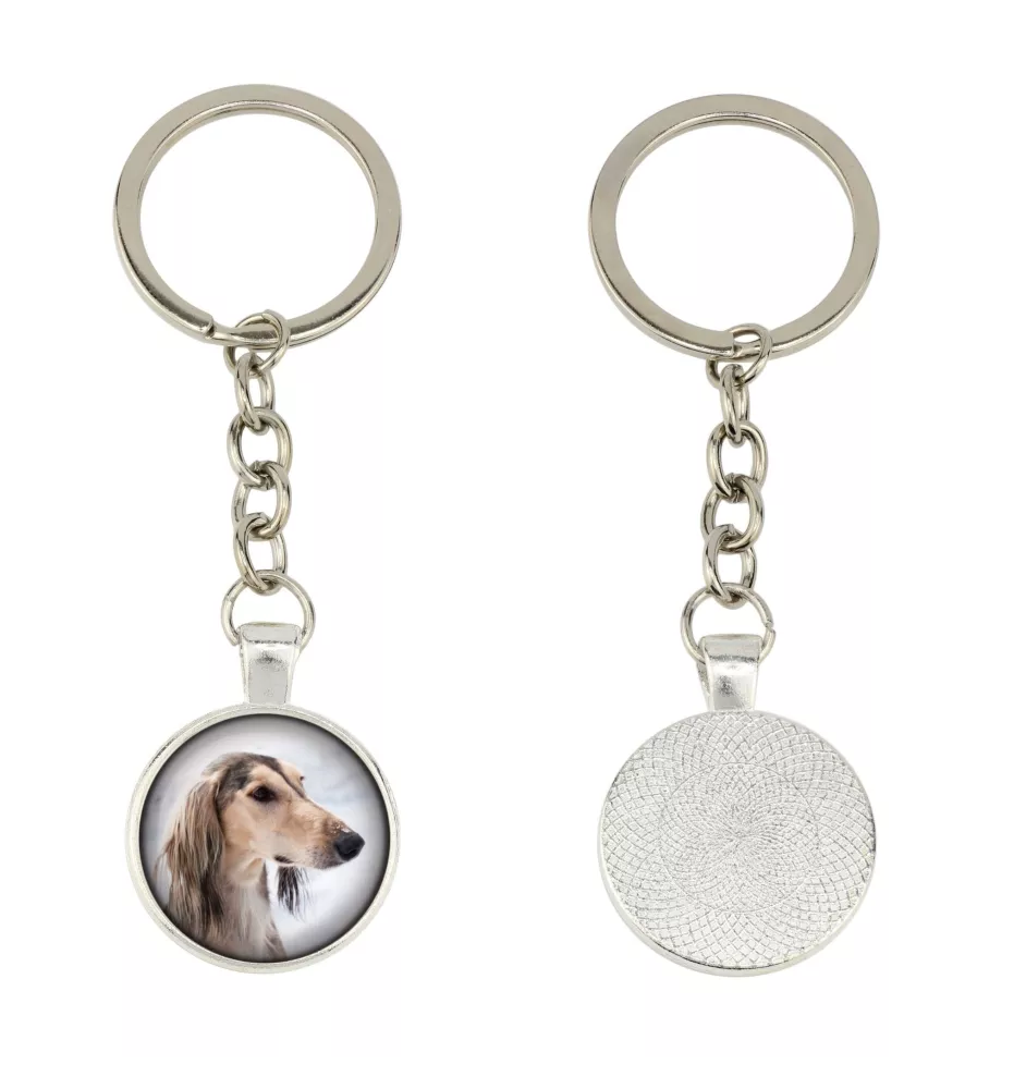 Saluki, Lévrier persan - porte-clés dans une boîte, photo personnelle, porte-clés de la marque Art-Dog