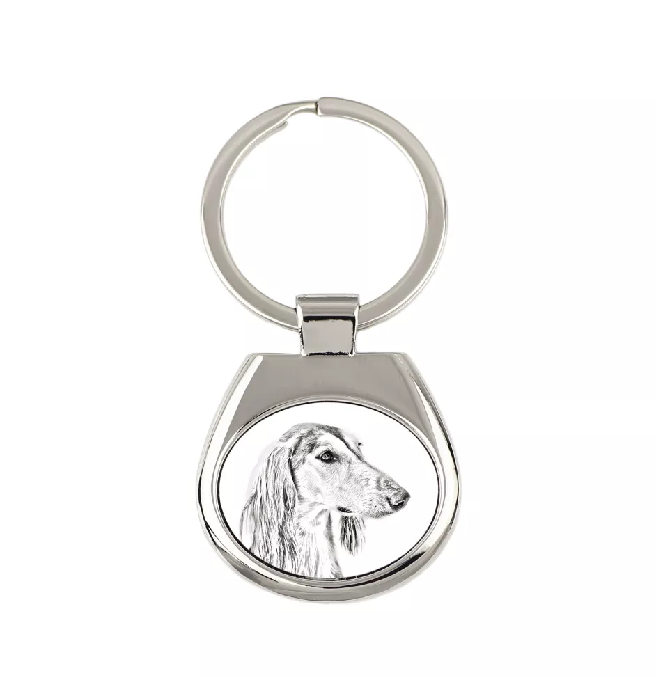 Saluki, Persian Greyhound, Arabian hound, Gazelle hound I - keychain with a dog, keychain with a print, personalized pendant from the Art-Dog brand