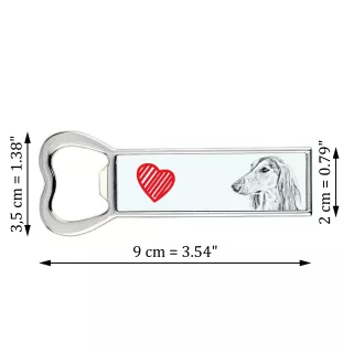 Saluki, Persian Greyhound, Arabian hound, Gazelle hound I - bottle opener with a dog, personalized fridge opener, unique gift for a man by Art-Dog brand