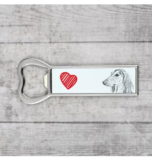Saluki, Persian Greyhound, Arabian hound, Gazelle hound I - bottle opener with a dog, personalized fridge opener, unique gift for a man by Art-Dog brand