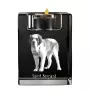 St. Bernard, Saint Bernard, Alpine Mastiff, Bernhardiner - Candle holder with dog photo, crystal tealight holder, personalised gift by Art-Dog brand