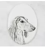 Saluki, Persischer Windhund I - Gedenktafel mit einem Foto eines Hundes, Grabplatte mit Druck, personalisierte ovale Platte der Marke Art-Dog
