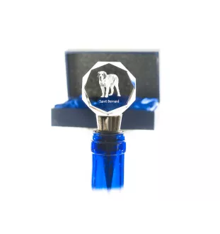 St. Bernard, Saint Bernard, Alpine Mastiff, Bernhardiner - Bottle stopper, crystal wine stopper with photo, personalised gift for bartender by Art-Dog brand