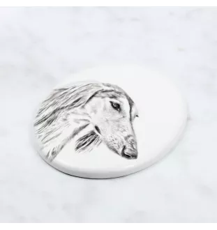 Saluki, Persian Greyhound, Arabian hound, Gazelle hound I - commemorative plaque with a photo of a dog, tombstone with a print, personalized oval plaque from the Art-Dog brand