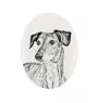 Saluki, Persian Greyhound, Arabian hound, Gazelle hound - commemorative plaque with a photo of a dog, tombstone with a print, personalized oval plaque from the Art-Dog brand