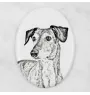 Saluki, Persischer Windhund - Gedenktafel mit einem Foto eines Hundes, Grabplatte mit Druck, personalisierte ovale Platte der Marke Art-Dog